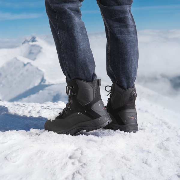 Men's Warm Waterproof Snow Boots - BLACK - 4